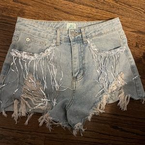 Size Small Glitter Sparkle Jean Shorts